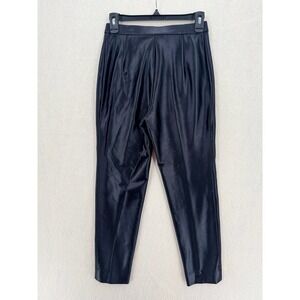 VTG Japanese Brand - High Waisted Pleated Satin Trousers - Black - S - Women